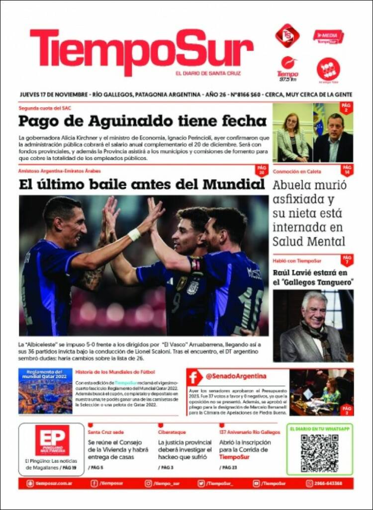 Portada de Tiempo Sur (Argentina)