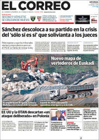 Portada de El Correo - Guipuzcoa (España)