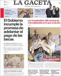 Portada de La Gaceta de Salamanca (España)