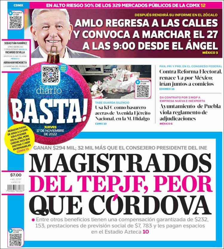 Portada de Diario Basta (Mexico)