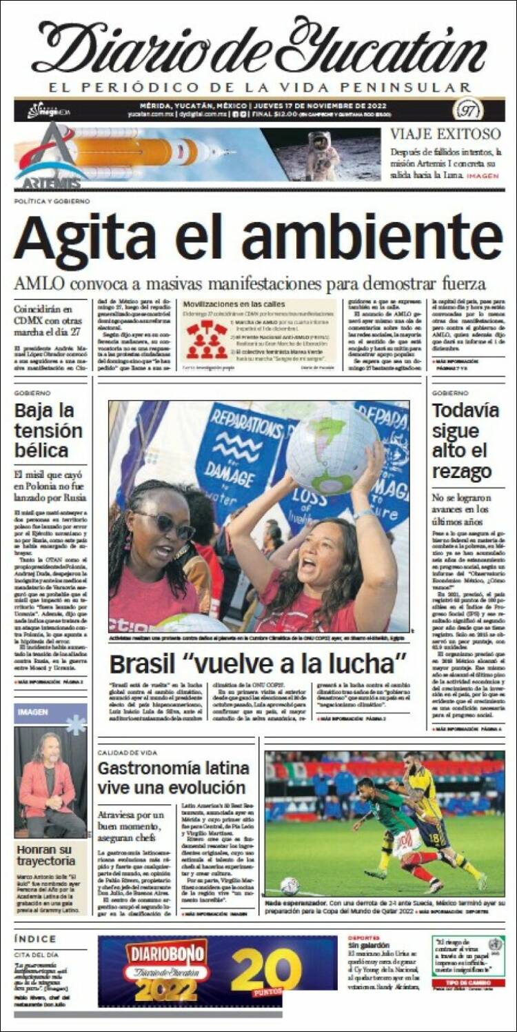 Portada de Diario de Yucatán (Mexico)