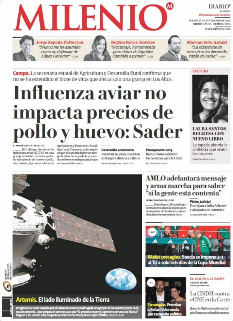 Portada de Milenio - Jalisco (Mexico)