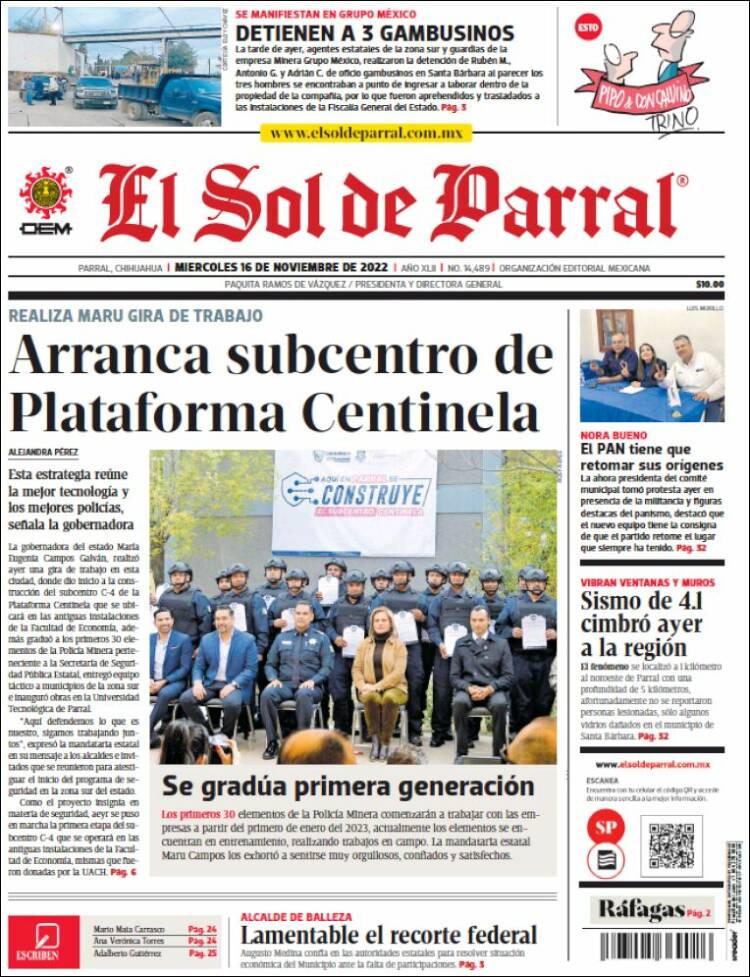 Portada de El Sol de Parral (Mexico)