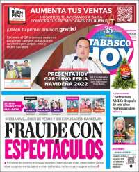 Portada de Tabasco Hoy (Mexico)