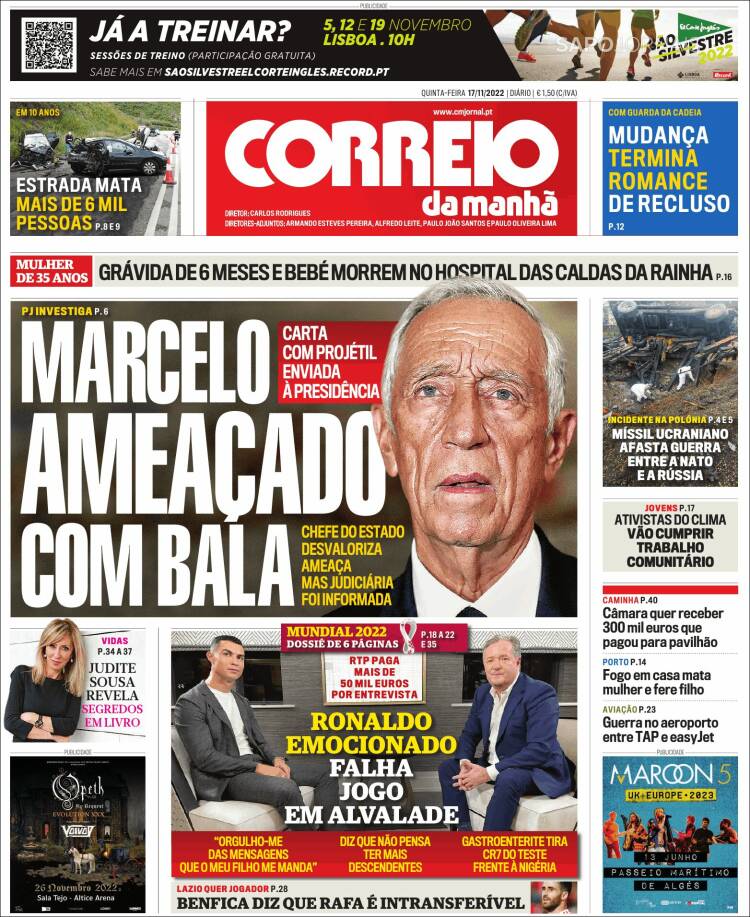 Portada de Correio da Manhã (Portugal)