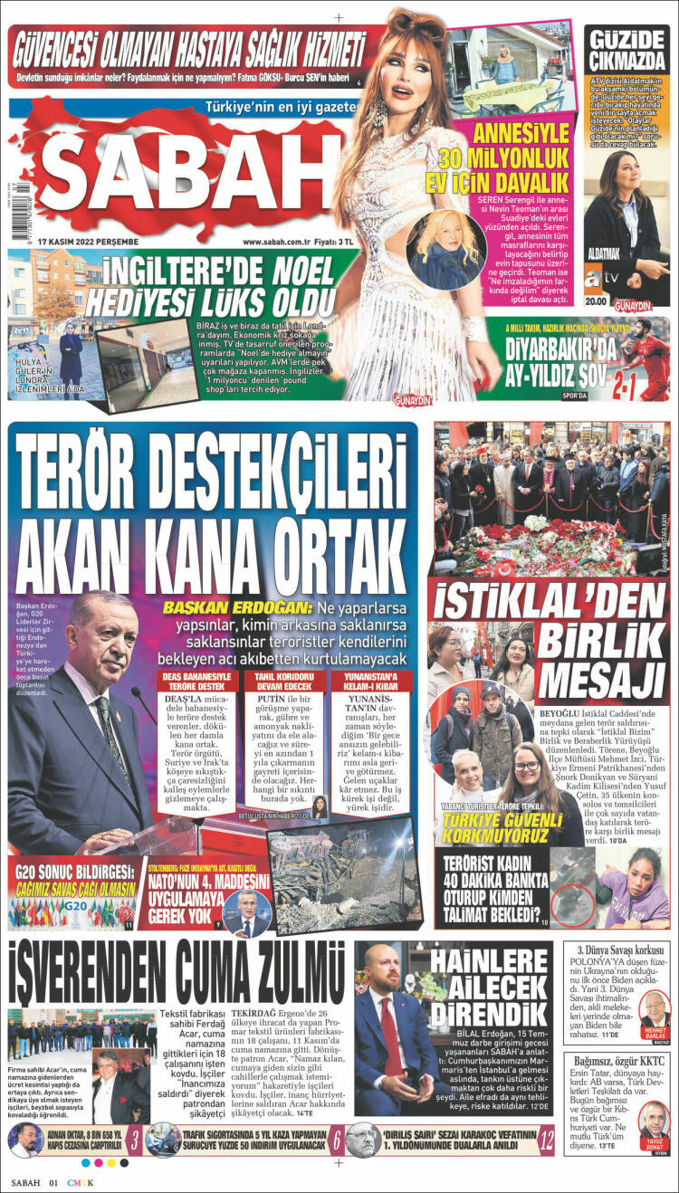 Portada de Sabah (Turqu&iacute;a)