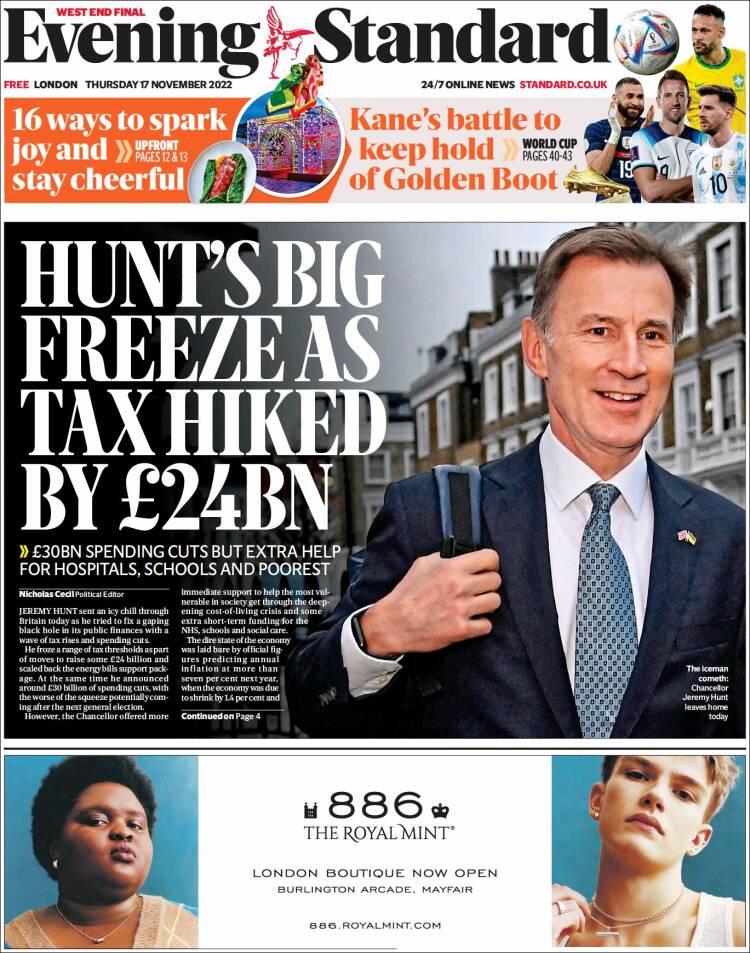 Portada de Evening Standard (United Kingdom)