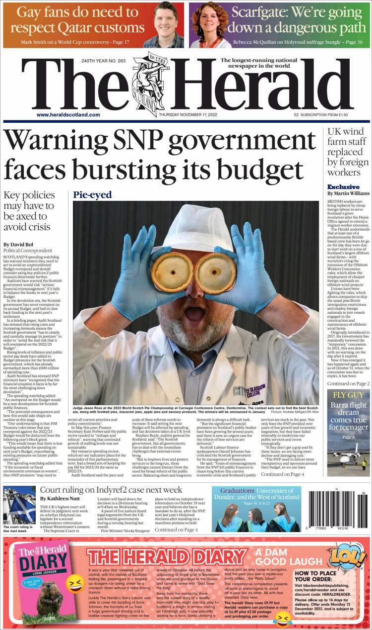 Portada de The Herald (United Kingdom)