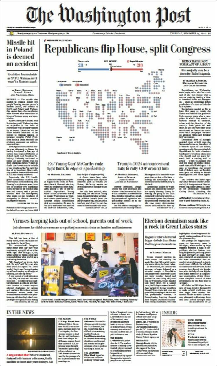 Portada de The Washington Post (USA)