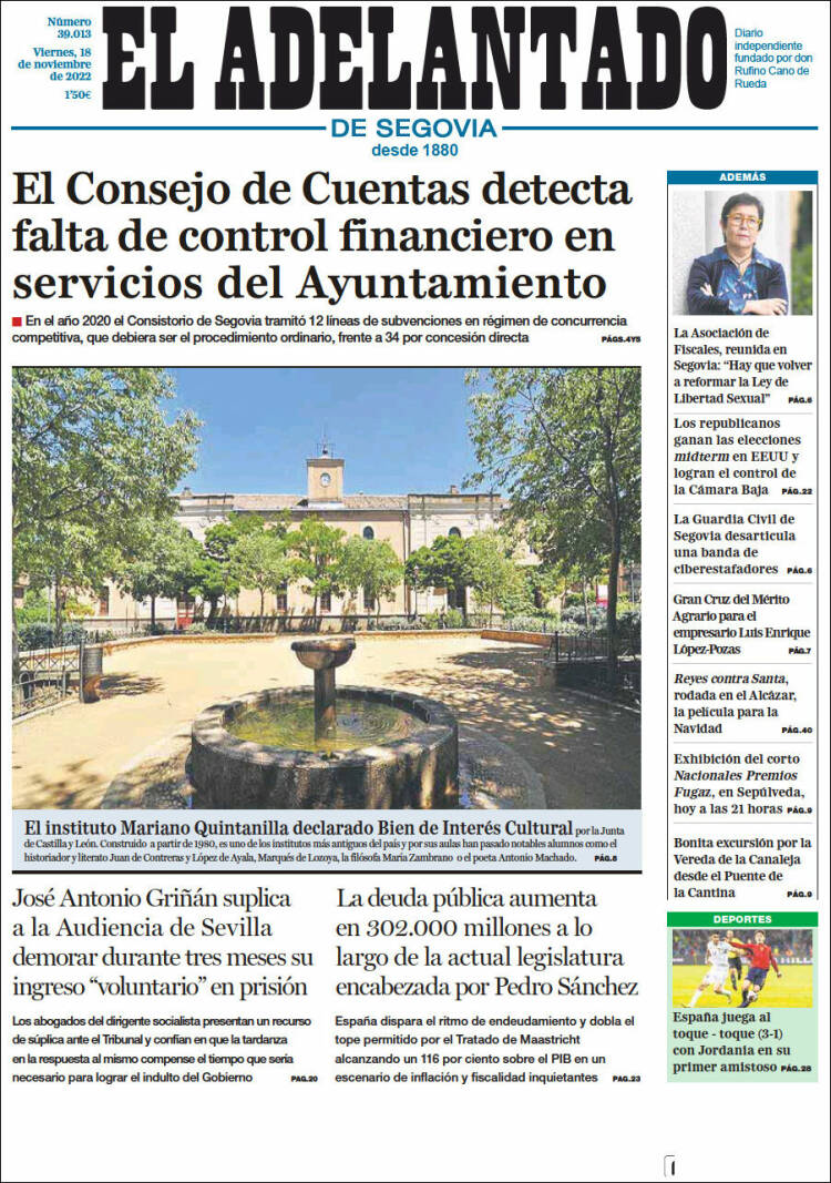 Portada de El Adelantado de Segovia (Spain)