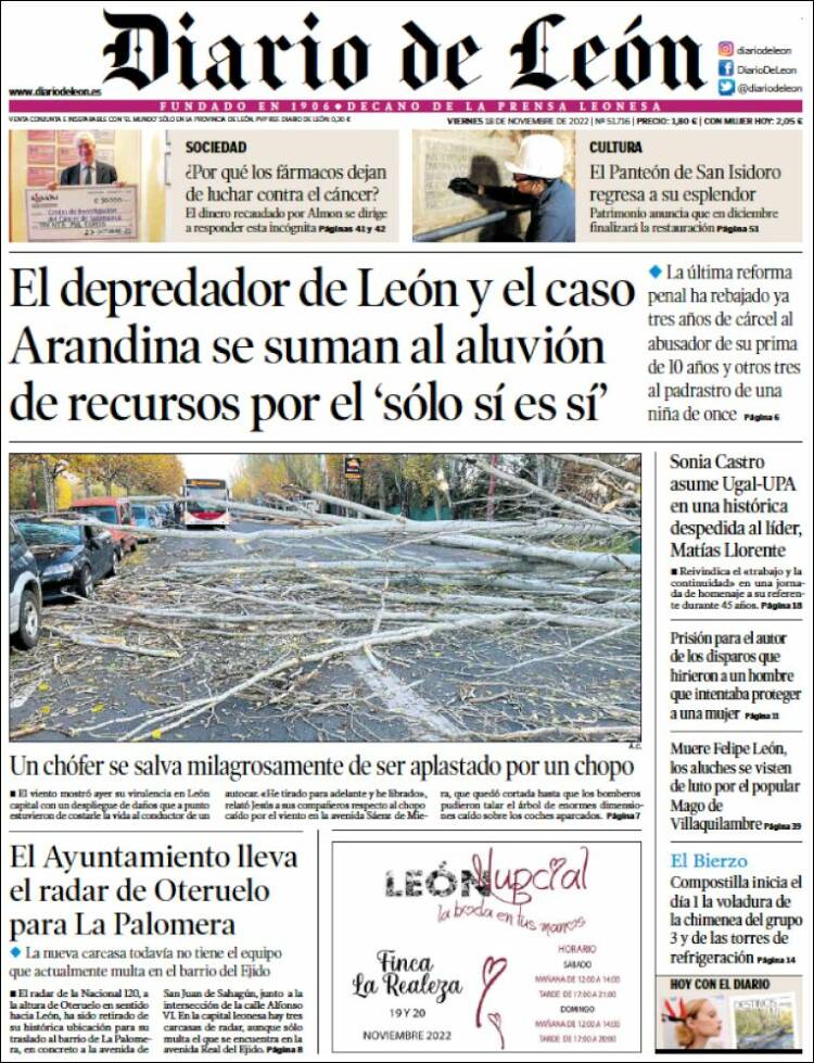 Portada de Diario de León (Spain)