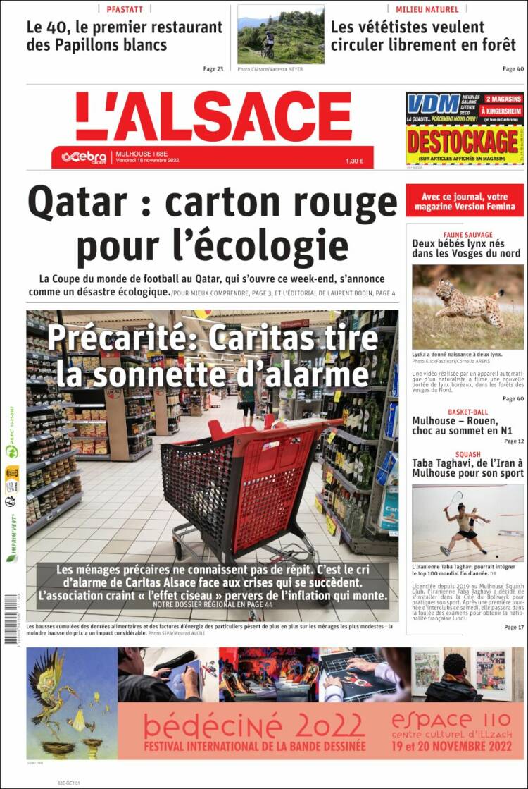 Portada de Journal L'Alsace (France)