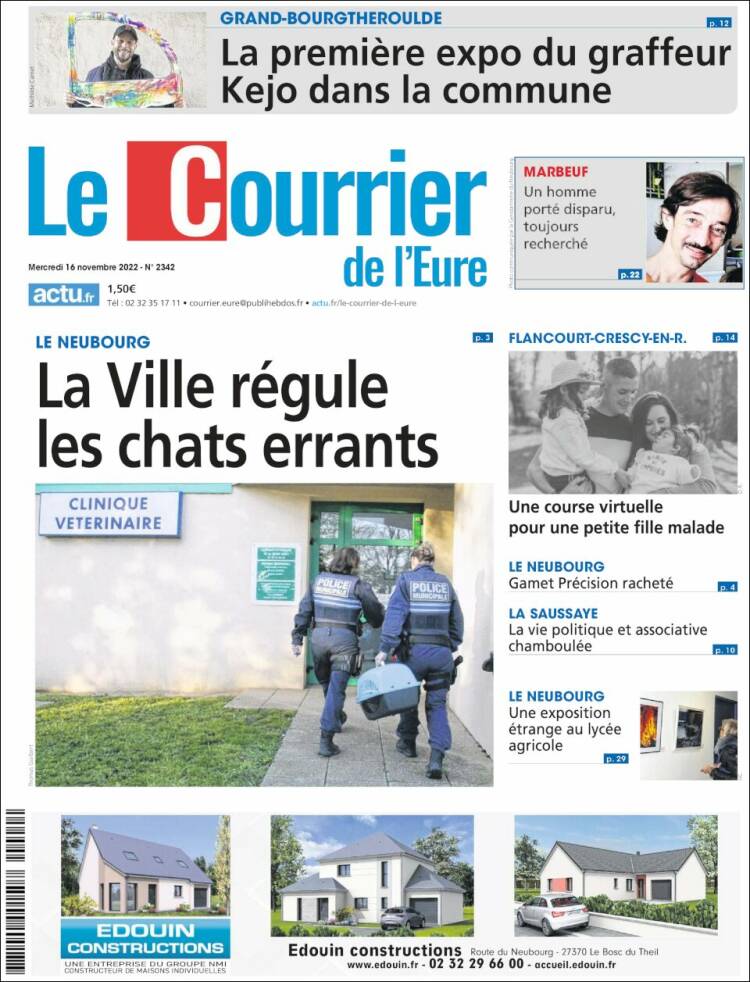 Portada de Le Courrier de l'Ouest (France)