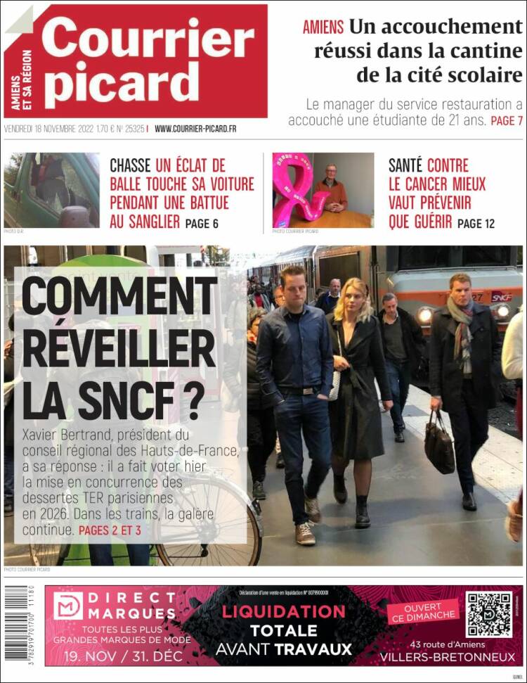 Portada de Courrier Picard (Francia)