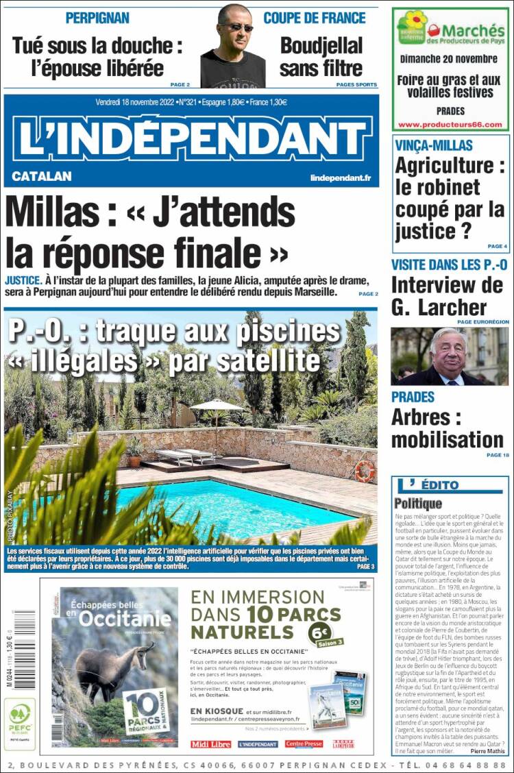 Portada de Le Indépendant (France)