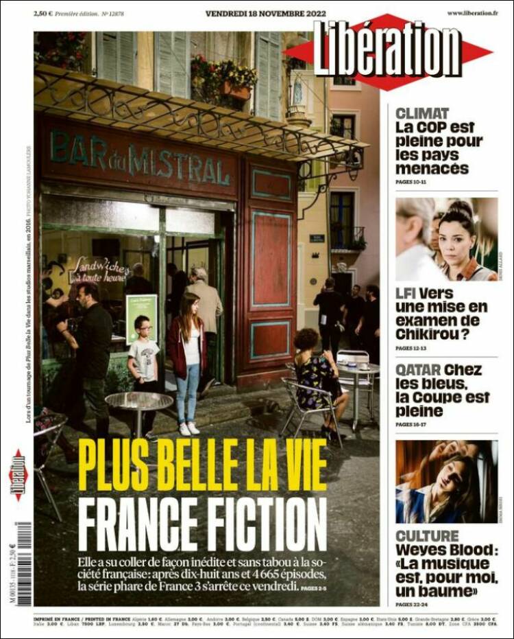 Portada de Libération (France)