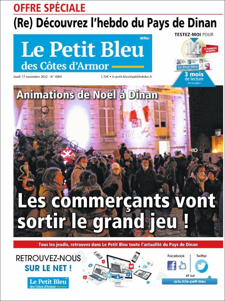 Portada de Le Petit Bleu (Francia)