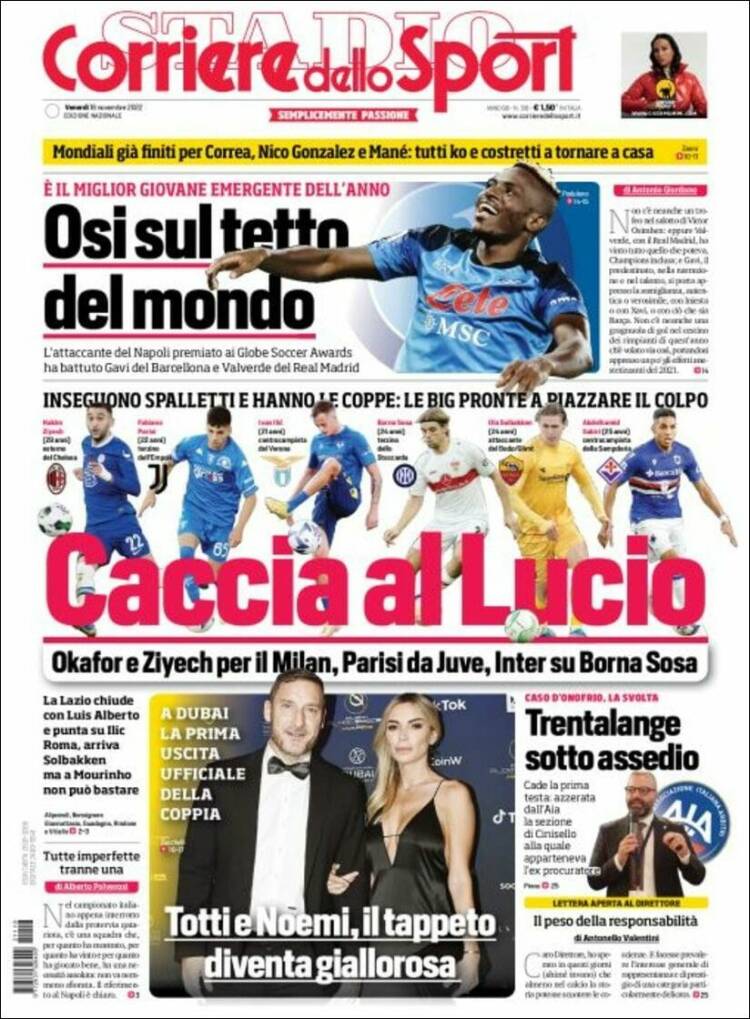 Portada de Corriere dello Sport (Italia)