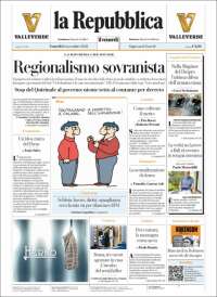 Portada de La Repubblica (Italia)