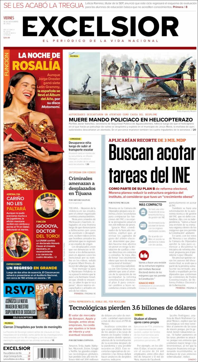 Portada de Excelsior (México)