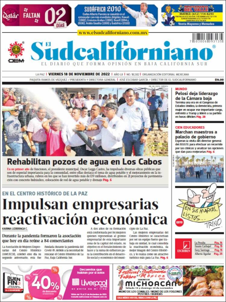 Portada de El Sudcaliforniano (México)