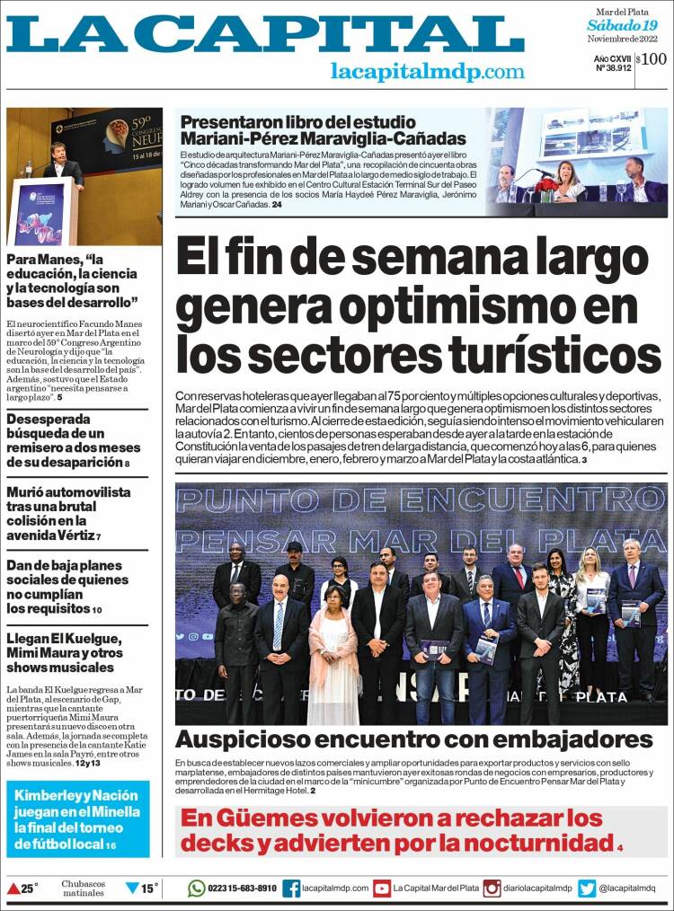 Portada de Diario La Capital - Mar del Plata (Argentina)