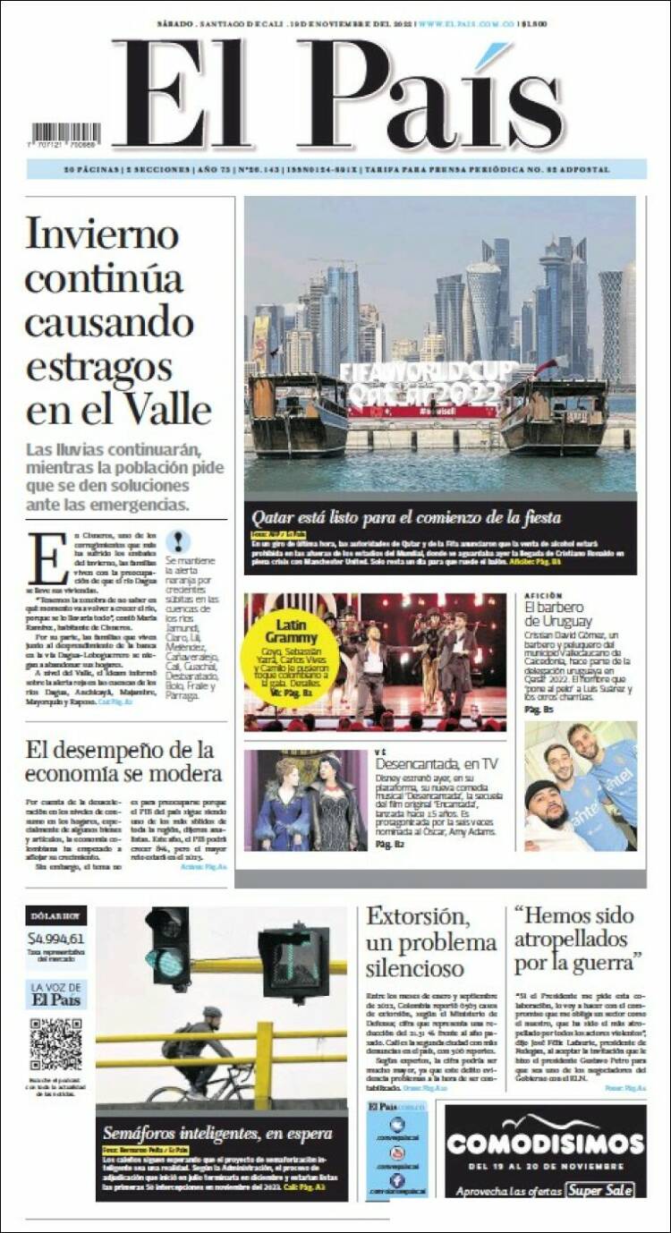Portada de El País - Cali (Colombia)