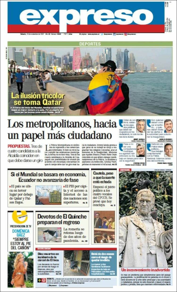 Portada de Expreso (Ecuador)
