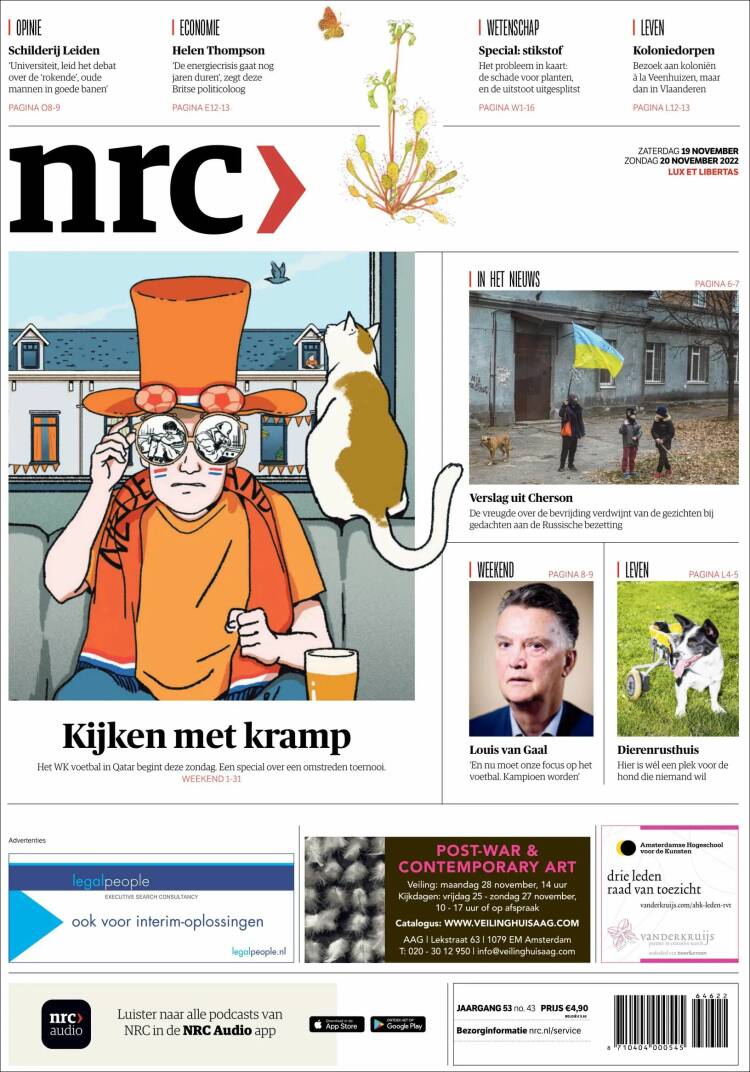 Portada de NRC Handelsblad (Pa&iacute;ses Bajos)