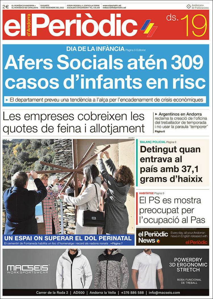 Portada de El Periòdic d'Andorra (Andorra)