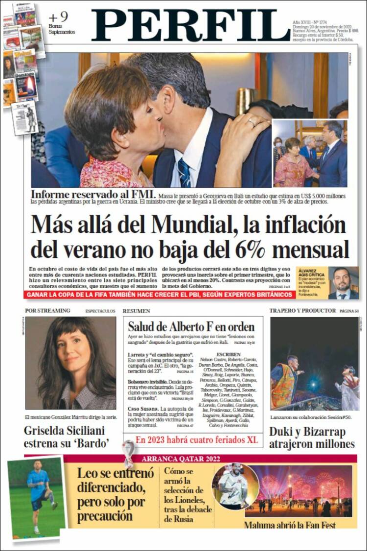 Portada de Diario Perfil (Argentina)