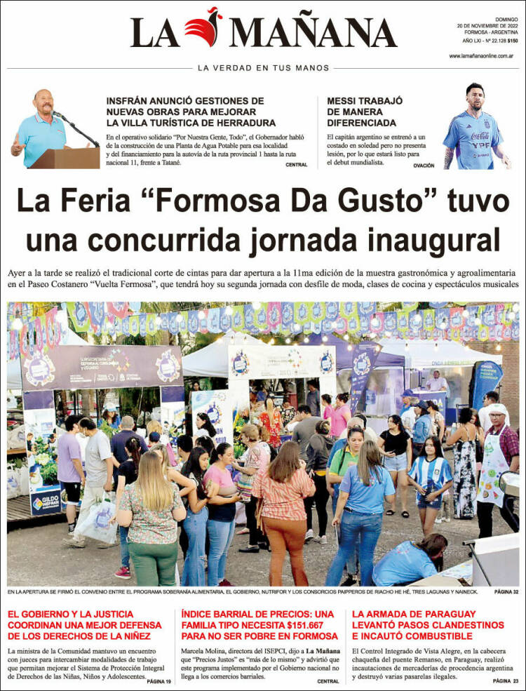 Portada de Diario La Mañana (Argentina)