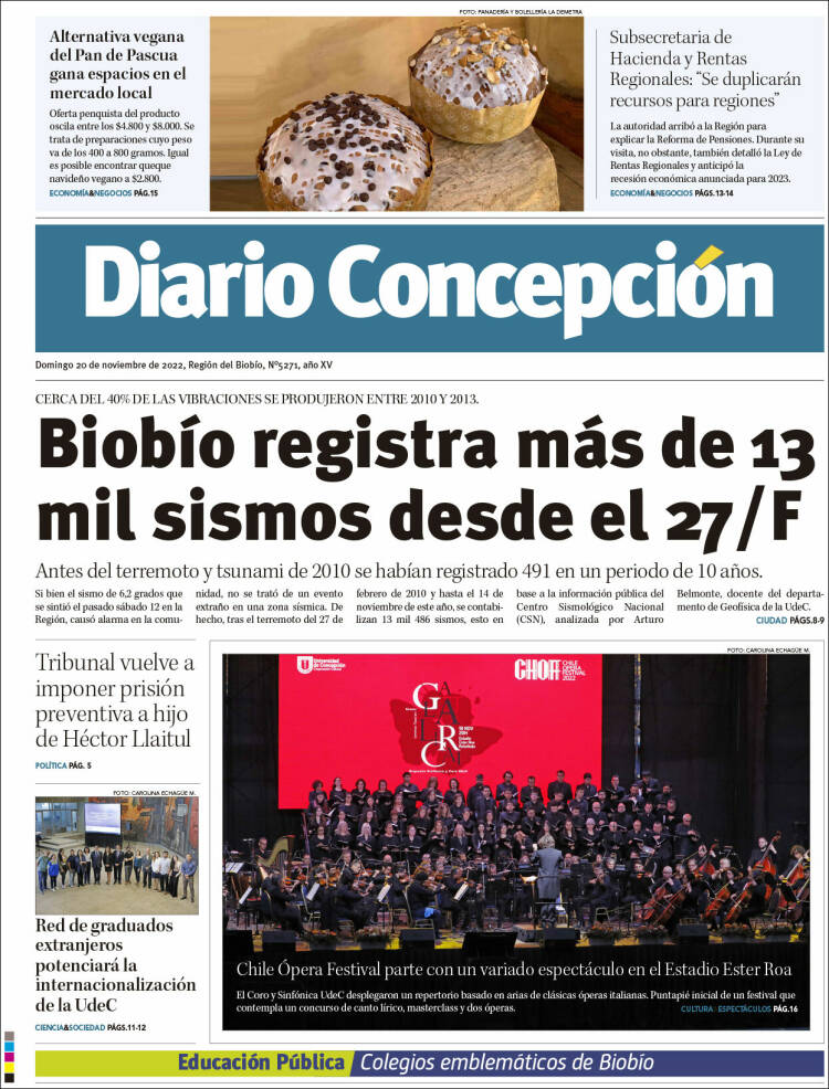 Portada de Diario de Concepción (Chile)