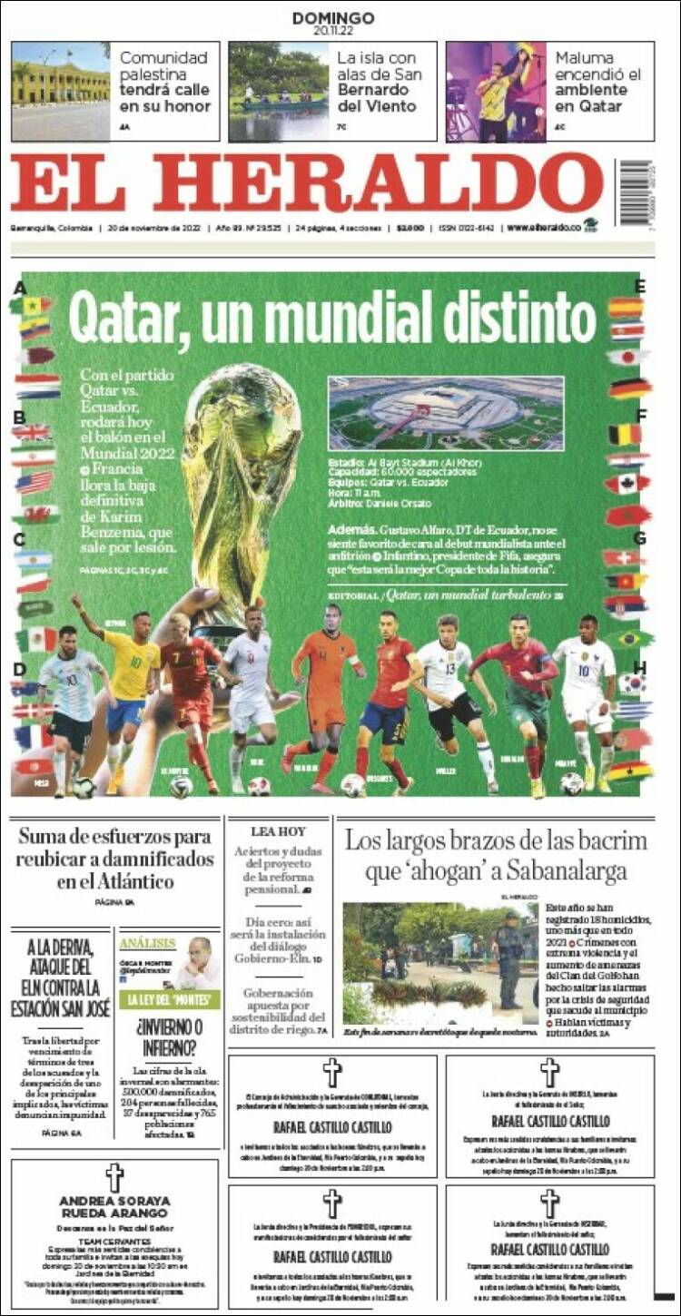 Portada de El Heraldo (Colombia)
