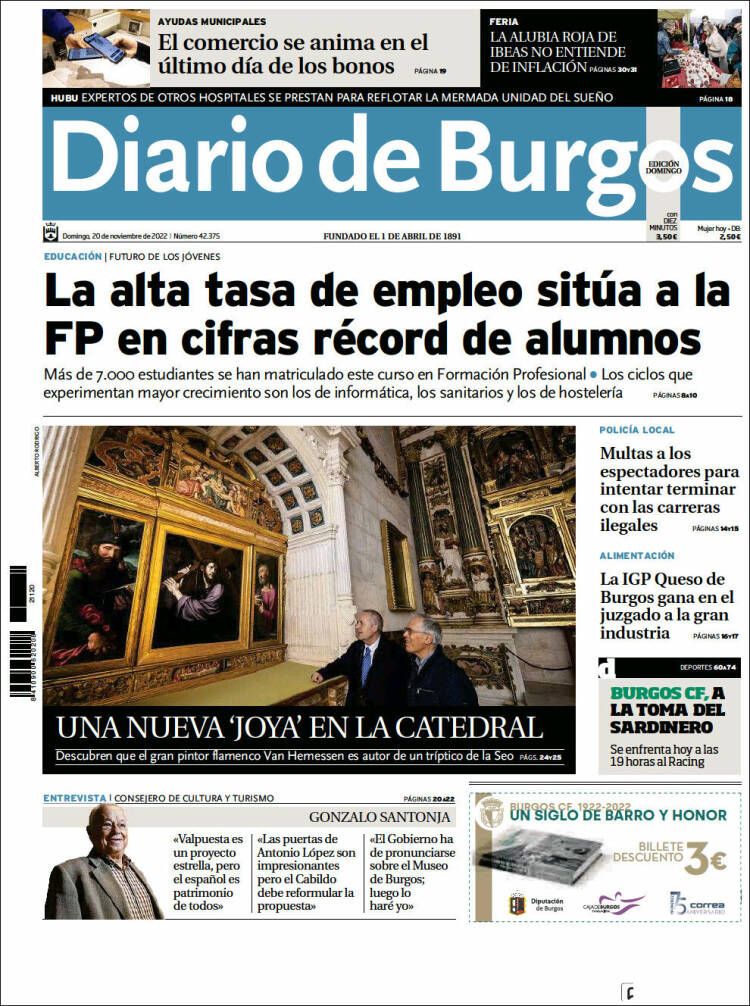 Portada de Diario de Burgos (Spain)