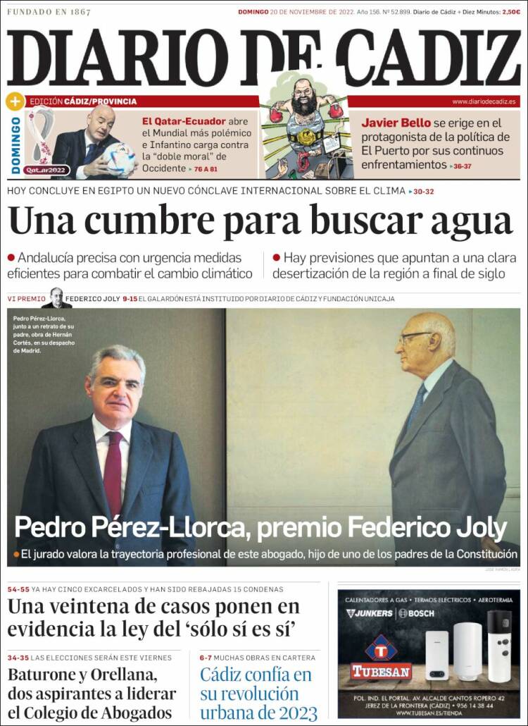 Portada de Diario de Cádiz (Spain)