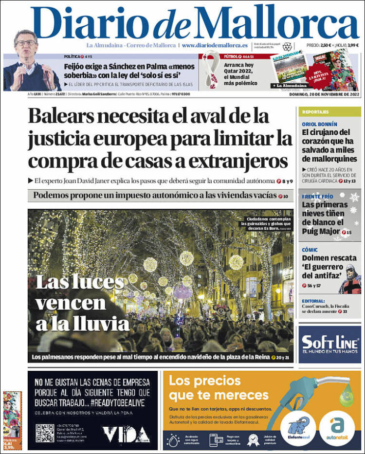 Portada de Diario de Mallorca (Spain)