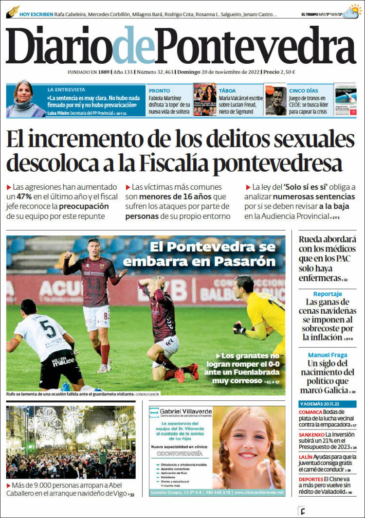 Portada de Diario de Pontevedra (Spain)