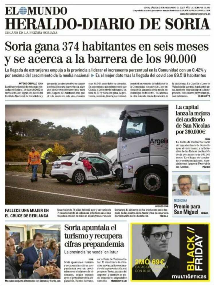 Portada de Diario de Soria (España)