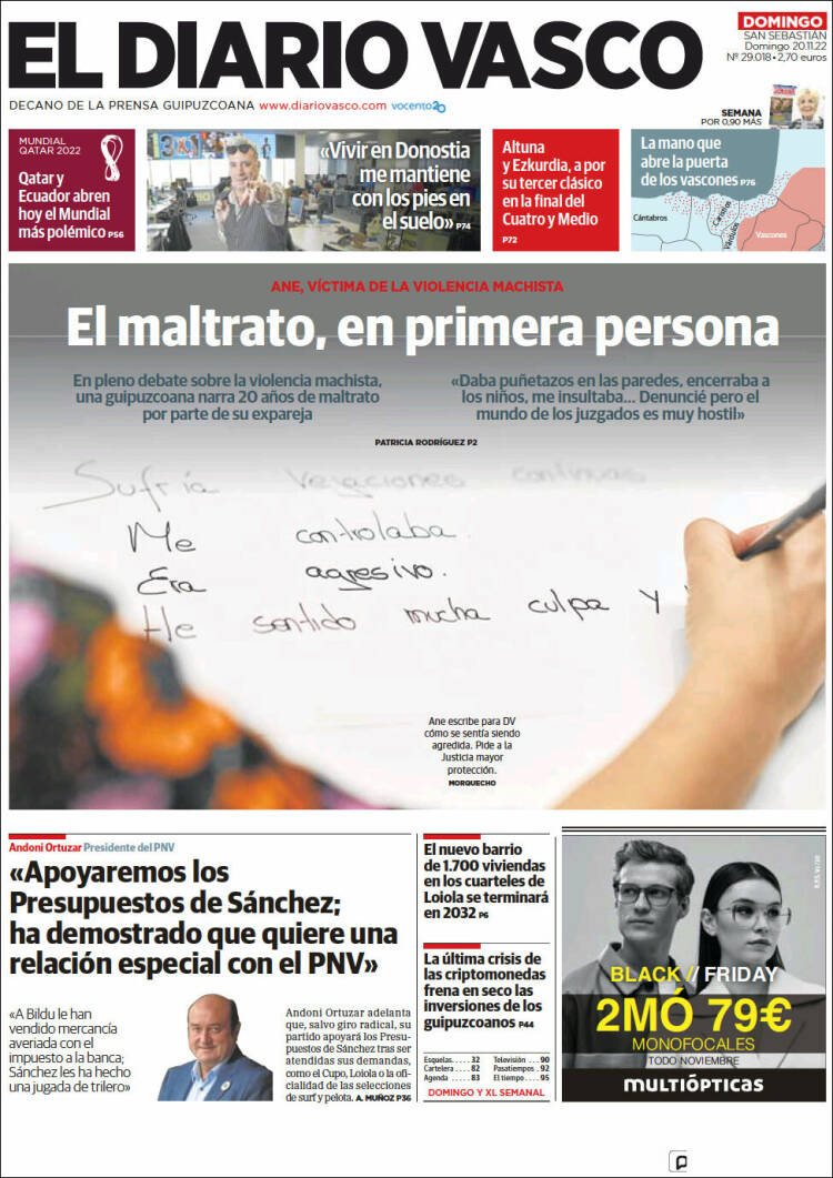 Portada de Diario Vasco (España)