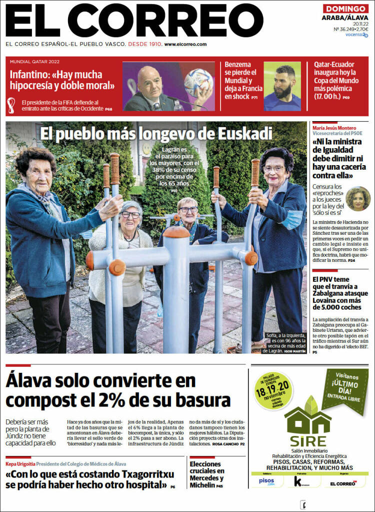 Portada de El Correo - Álava (Spain)