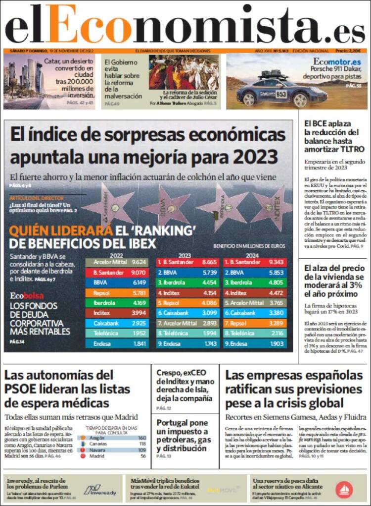 Portada de El Economista (Espa&ntilde;a)