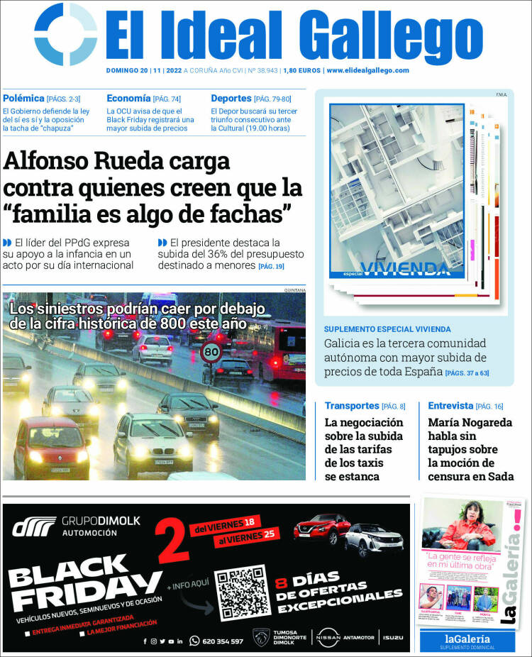 Portada de El Ideal Gallego (Spain)