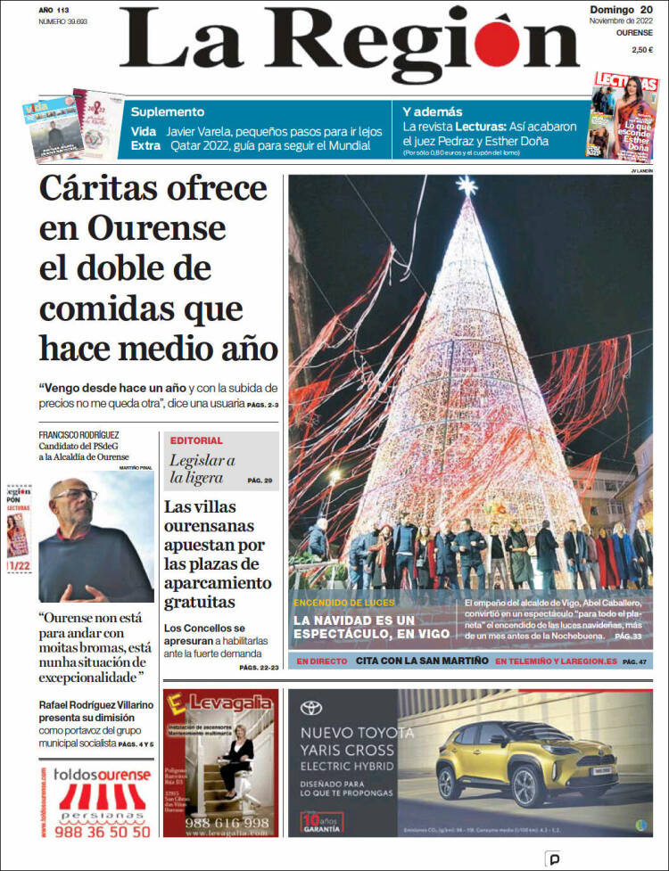 Portada de La Región de Ourense (Spain)