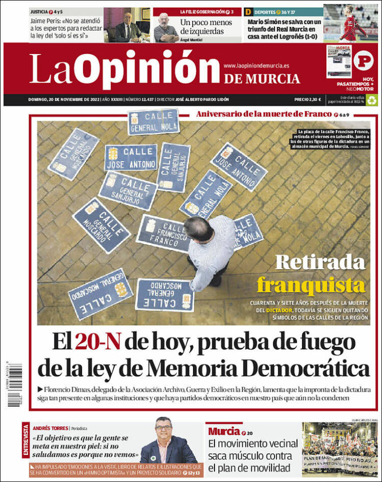 Portada de La Opinión de Murcia (Spain)