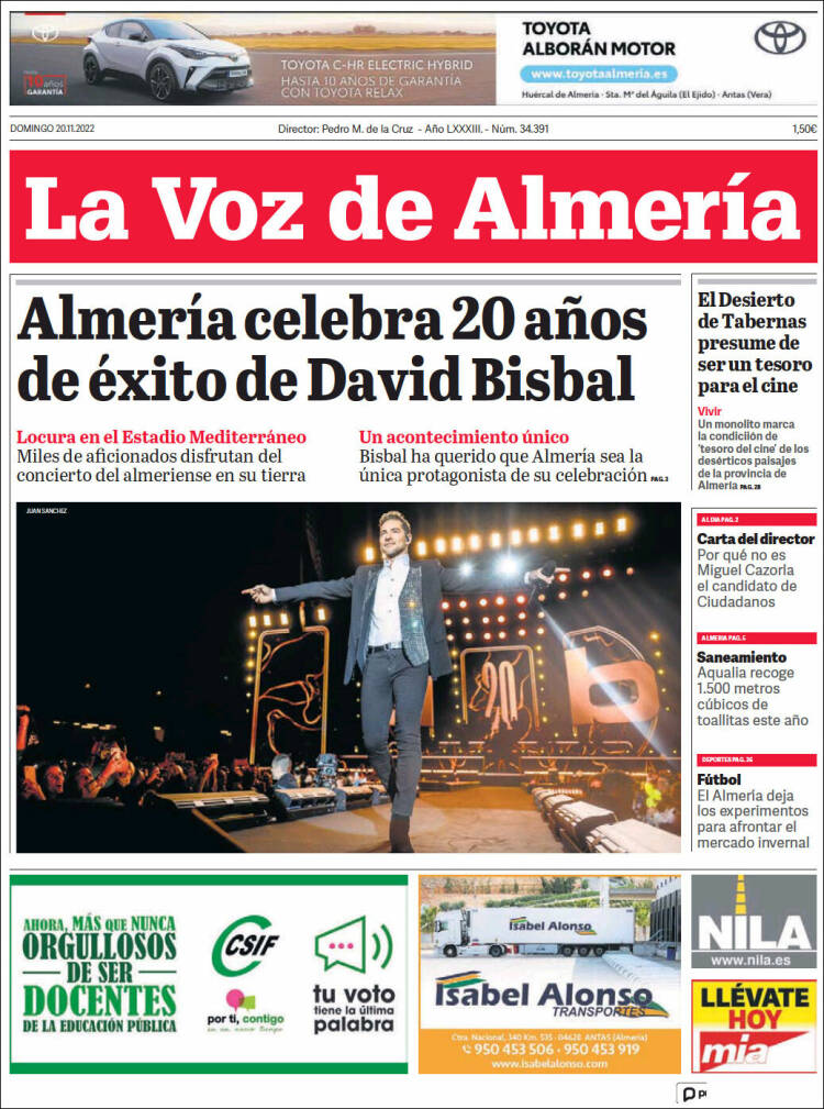 Portada de La Voz de Almería (Spain)