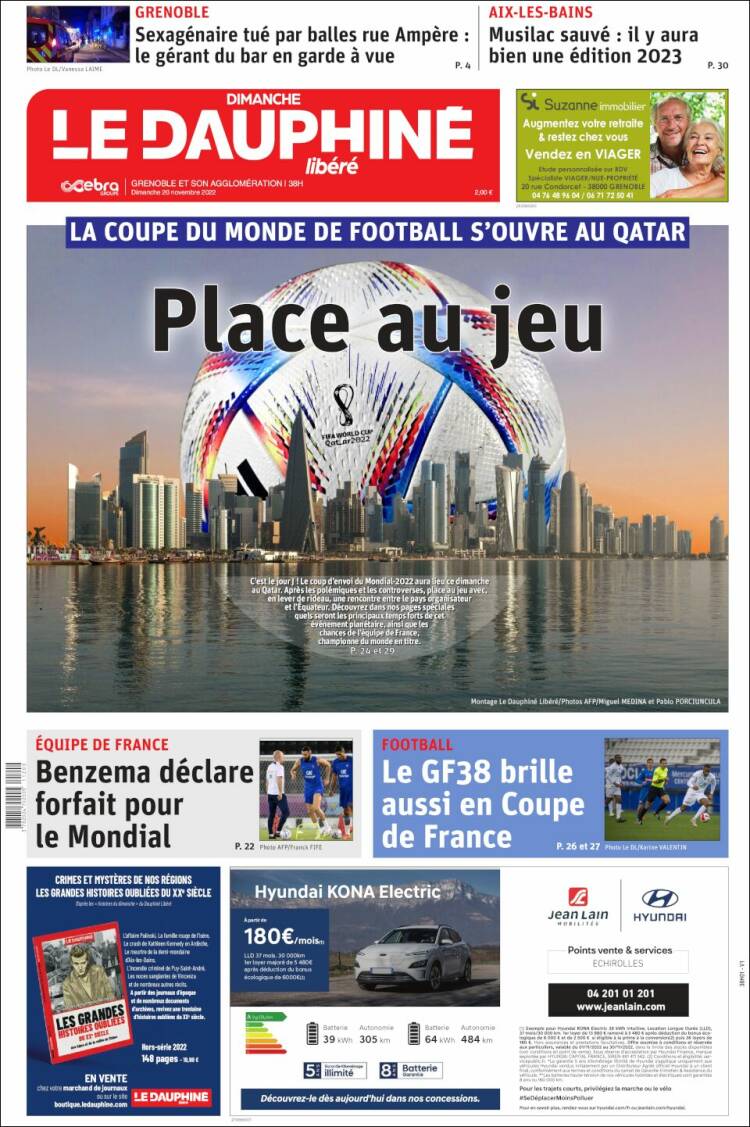 Portada de Le Dauphiné Libéré (Francia)