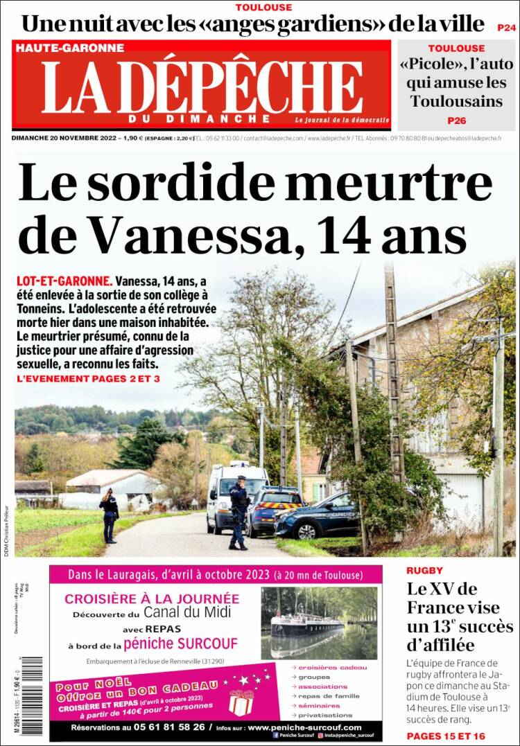 Portada de La Dépêche du Midi (Francia)