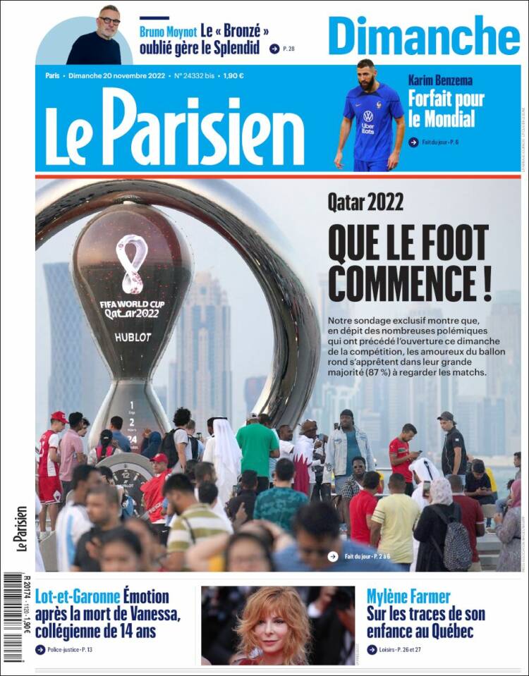 Portada de Le Parisien (Francia)