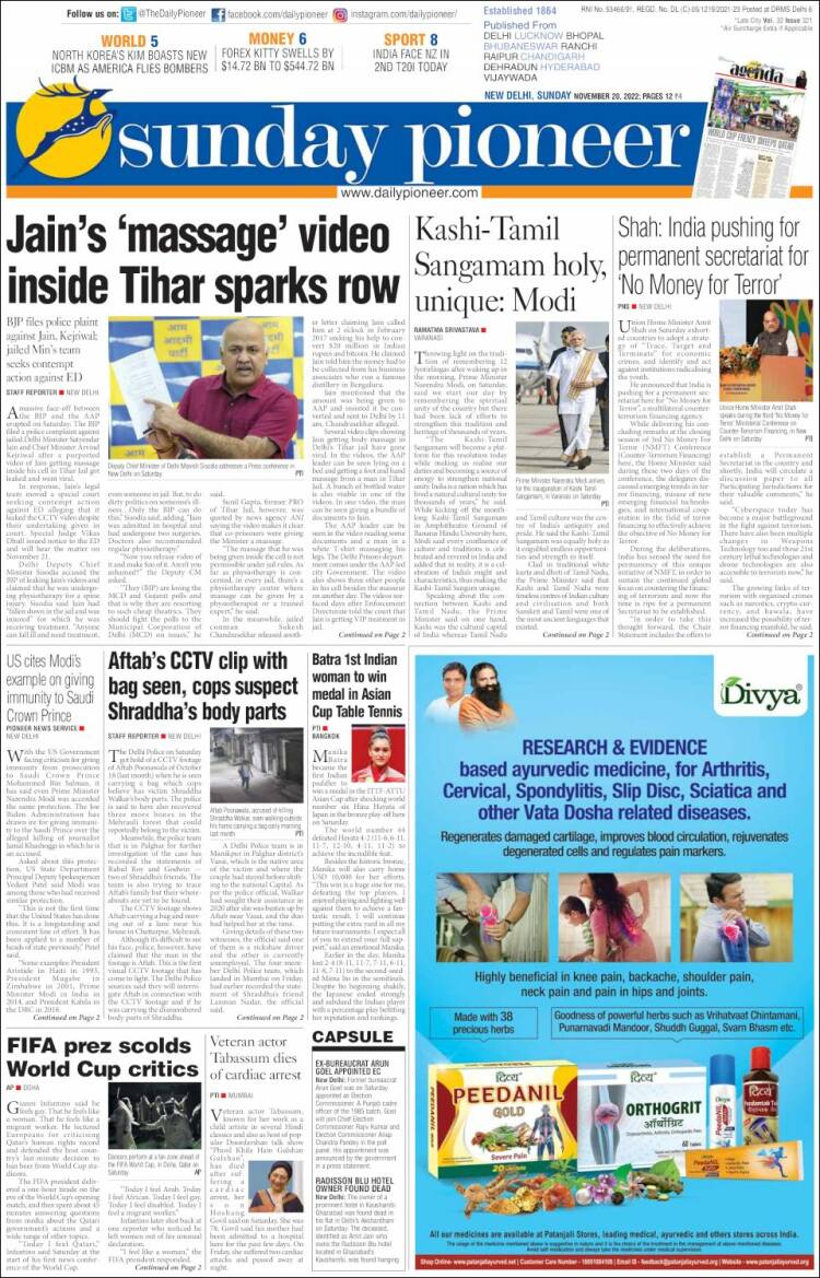 Portada de The Pioneer (India)